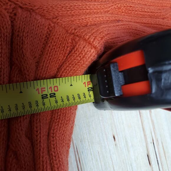 ST. JOHN'S BAY Orange Turtle Neck Cable Knit Sweater - Picture 5 of 10